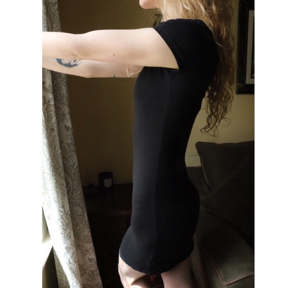 H&M Basic Black Stretchy Knee Length Tight Dress ! - Picture 4 of 8